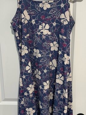 Columbia PFG Freezer Dress Blue Floral Sleeveless Dress
